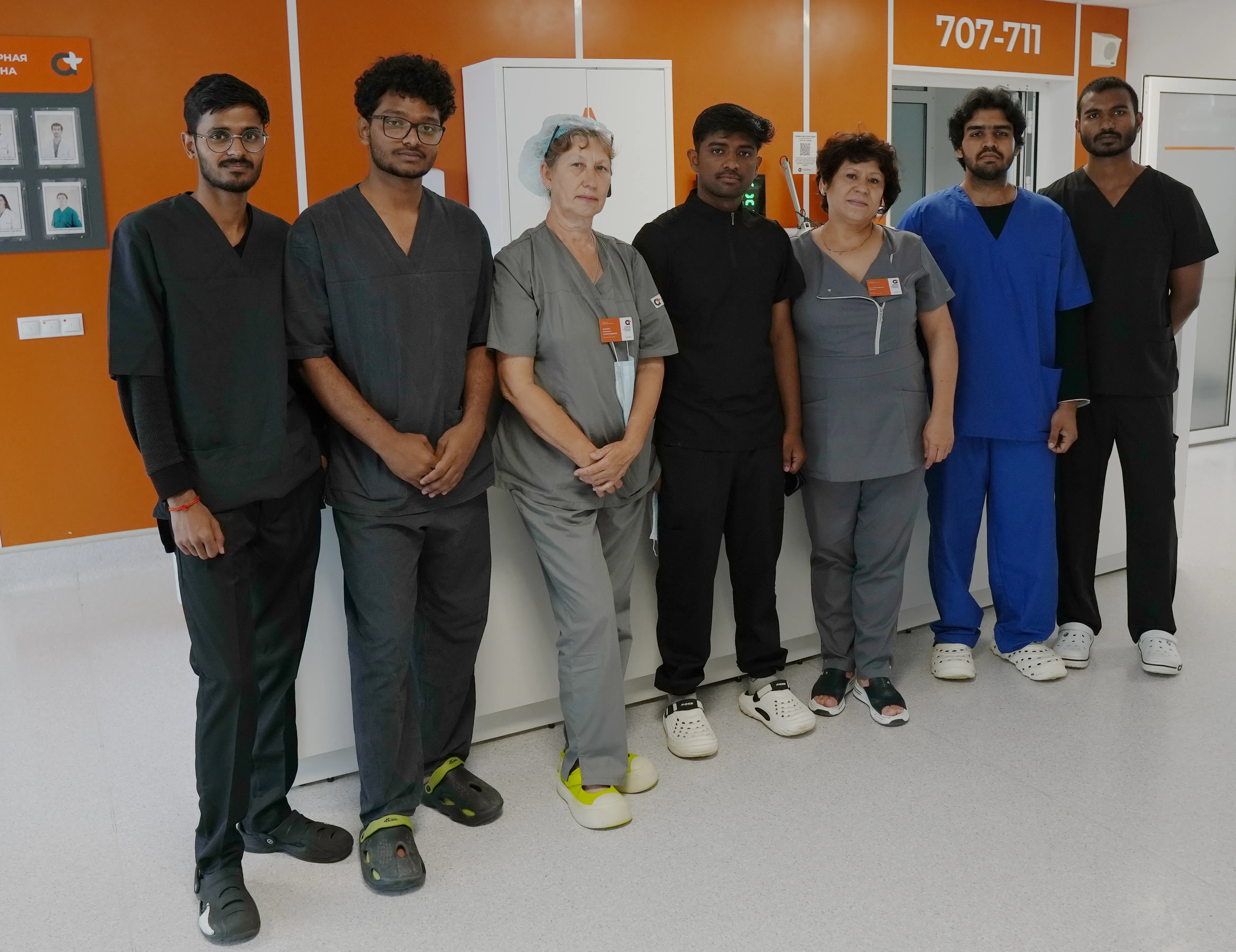 Indian students during clinical training in Russia