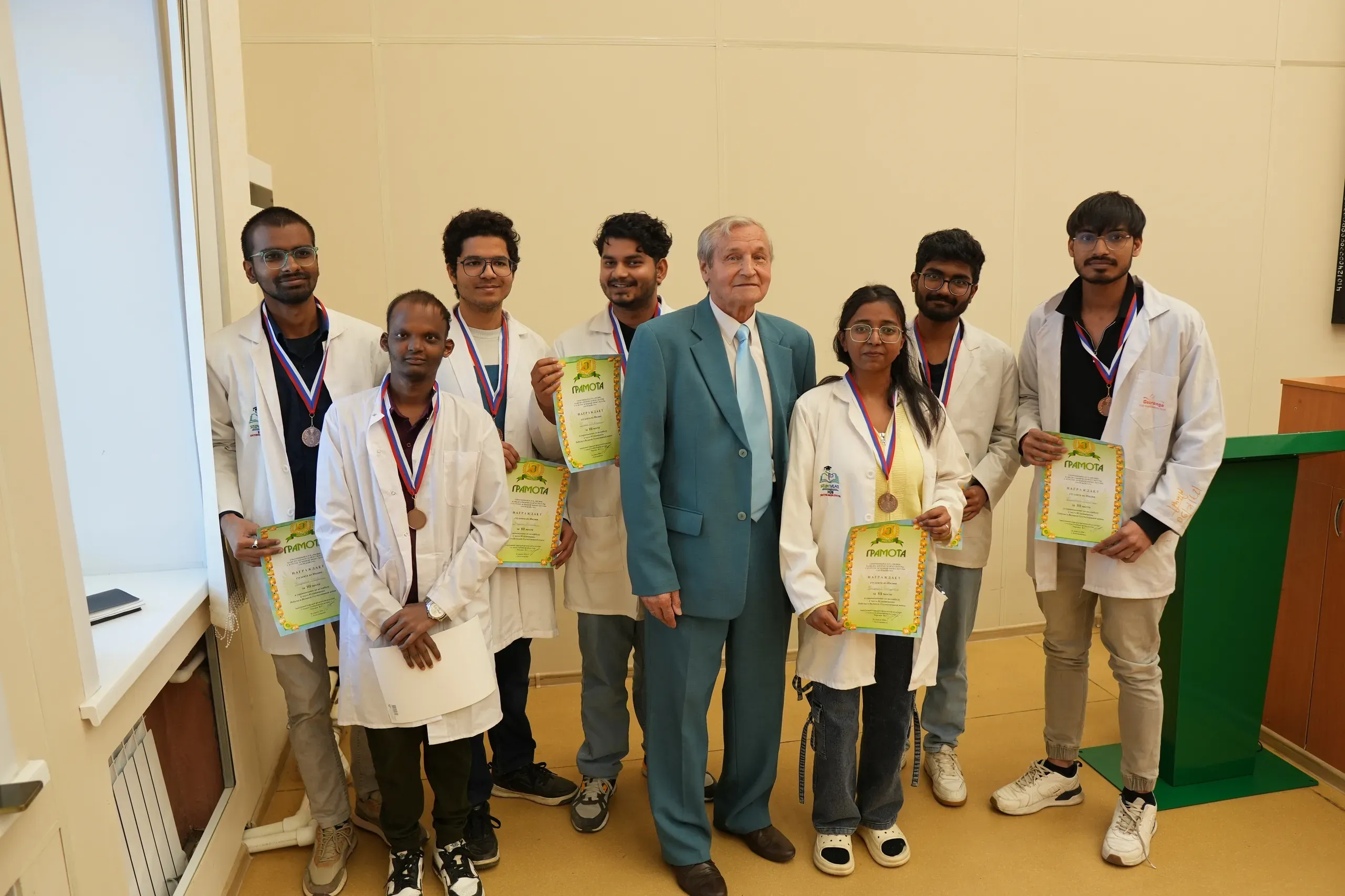 Indian students meeting the Acting Rector and vice-rectors at Amur State Medical Academy