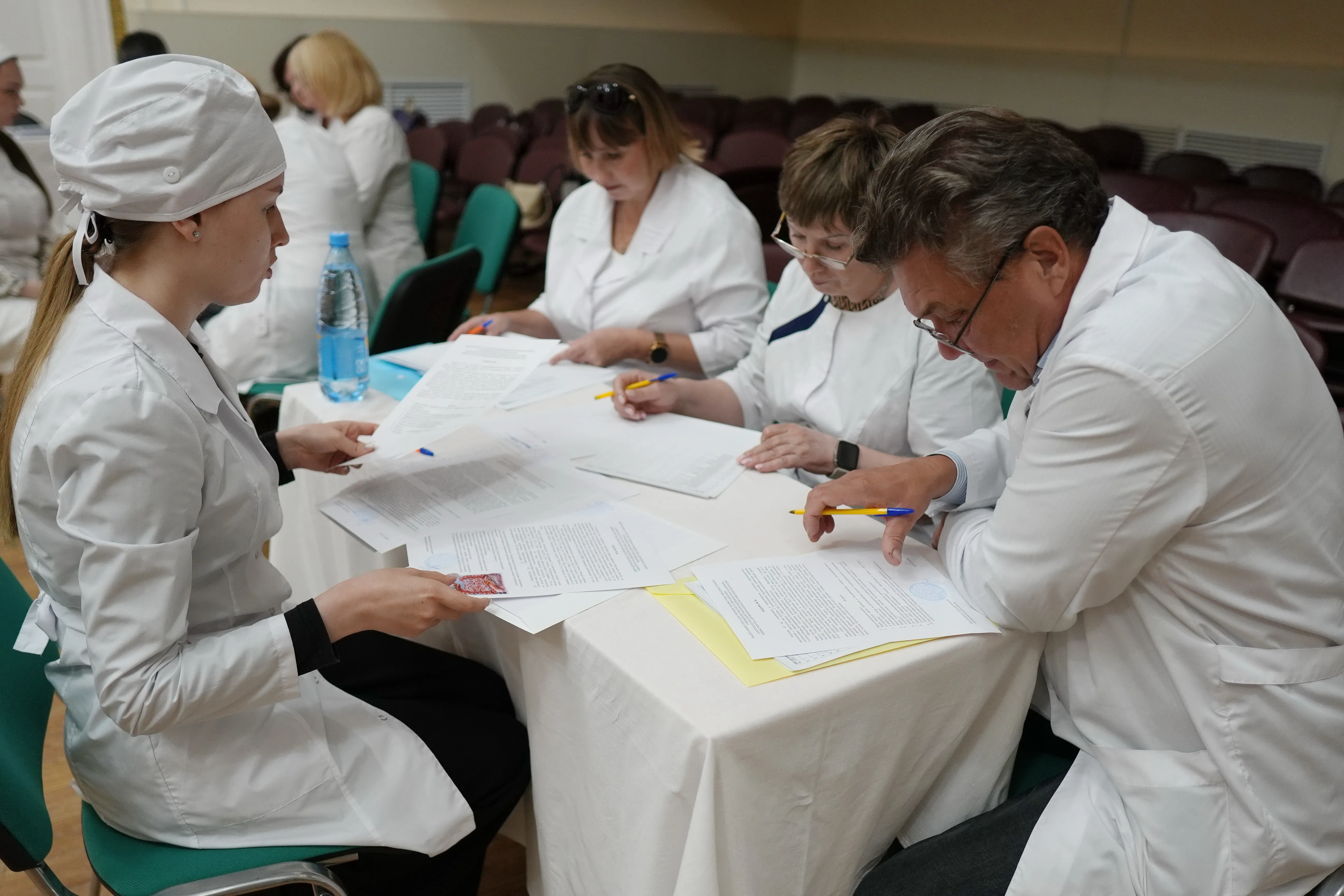 Future doctors preparing for clinical practice