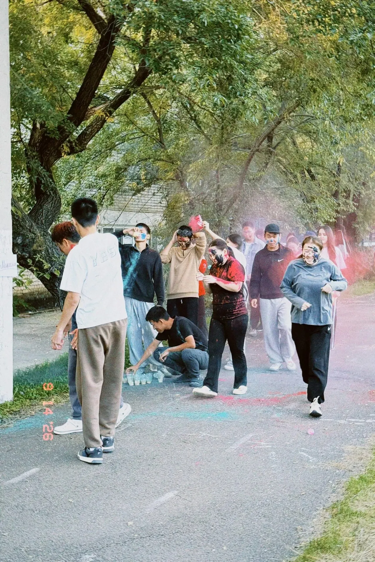 Tuvan students participating in a university initiation ceremony