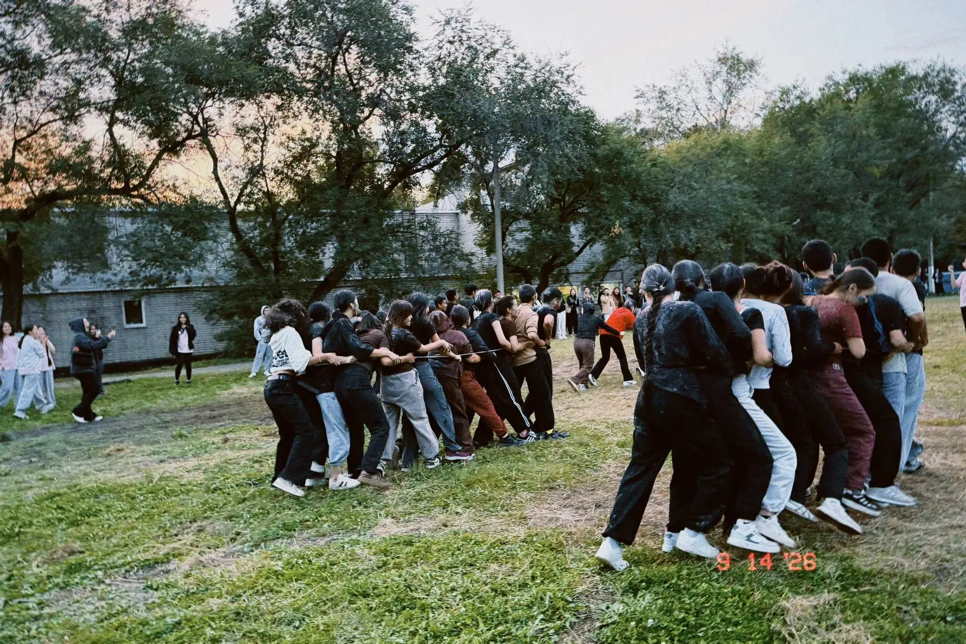Students celebrating the Tyvam youth community initiation