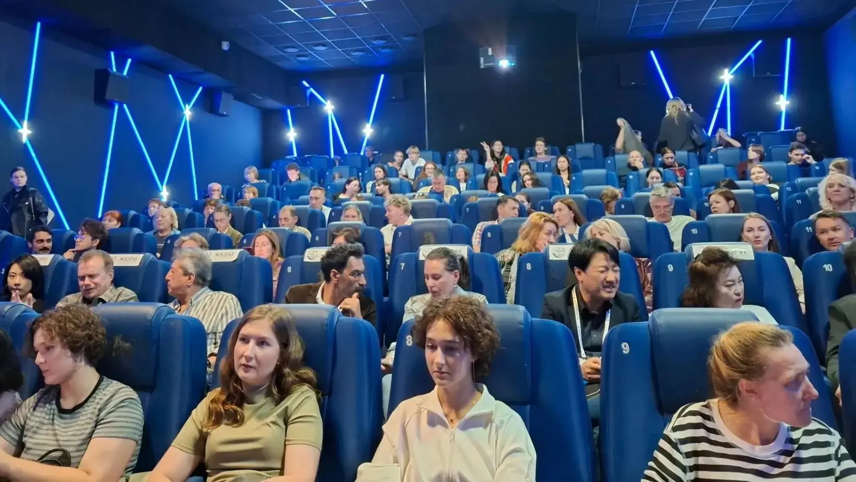 Medical students and teachers discussing the historical film Letter by Amur Amerkhanov